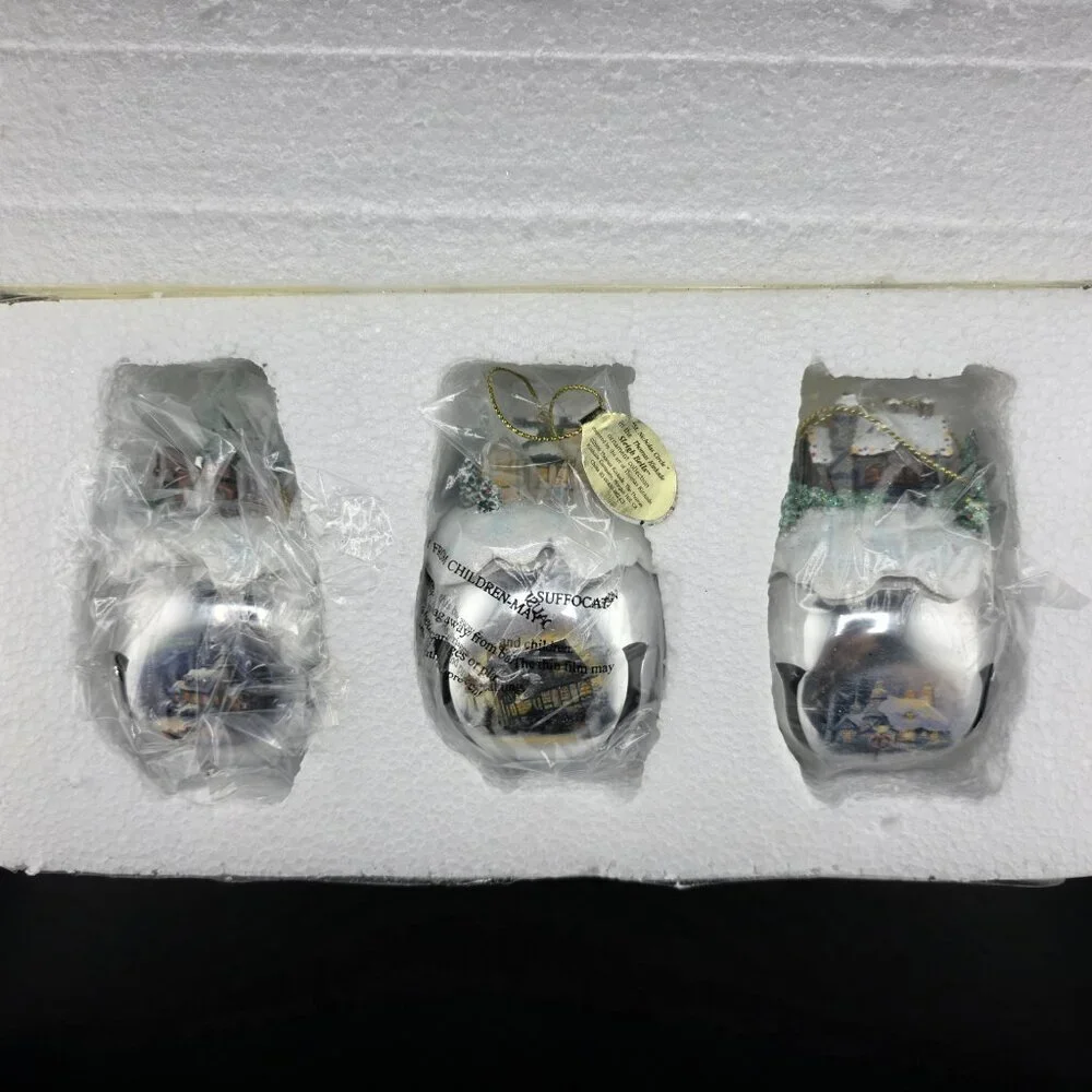 Bradford Exchange Sleigh Bells Ornaments‎ 3pc New